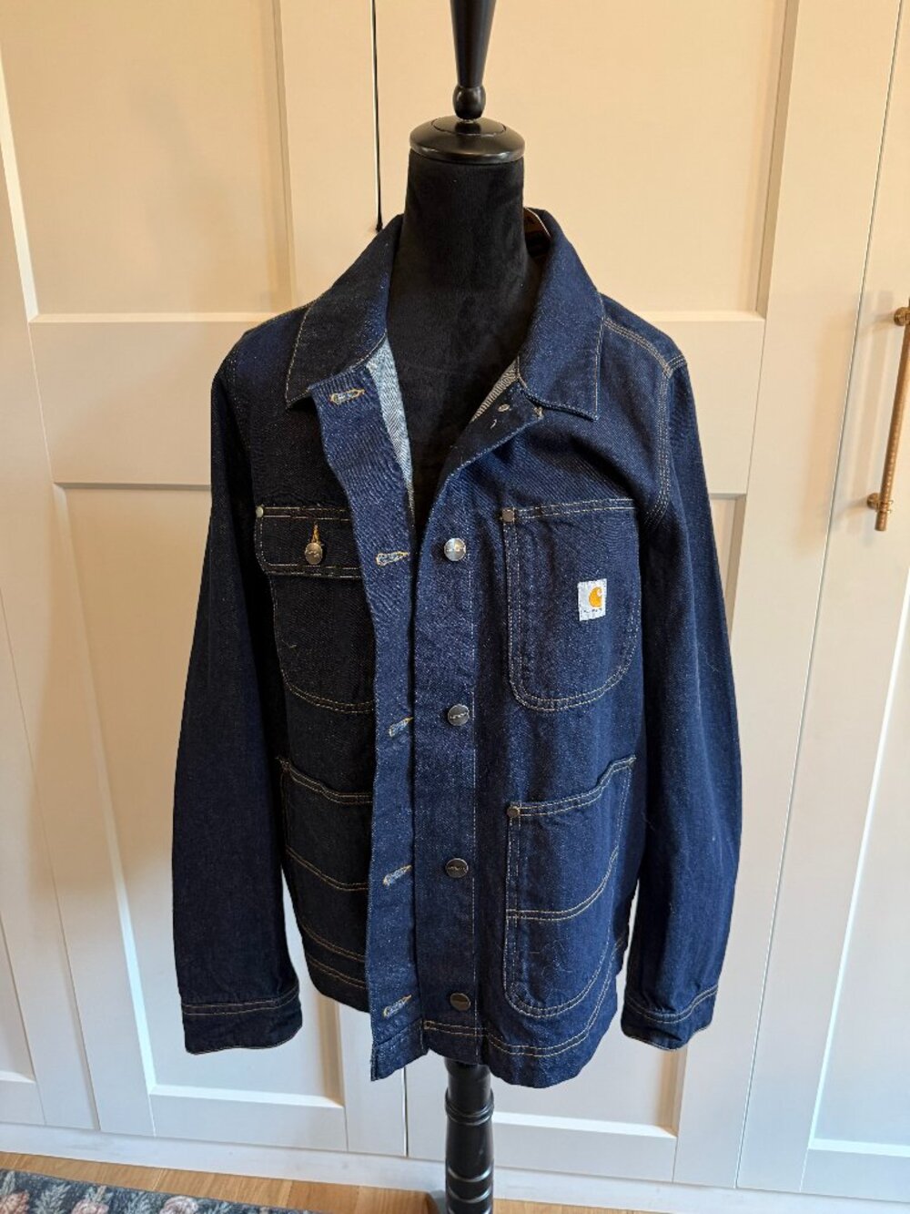 Carhartt Women’s Relaxed Fit Denim Chore Coat - Dark Wash - Size Large - NWT